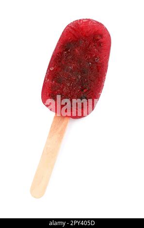 Délicieux blackberry glace pop isolé sur blanc. Pop-sicle de fruits Banque D'Images