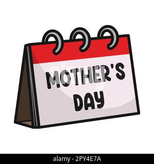 Calendrier de la fête des mères. Illustration du scénario de l'icône Fête des mères Illustration de Vecteur