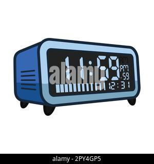 Horloge numérique de bureau. Illustration du vecteur de l'icône de la nouvelle année Illustration de Vecteur