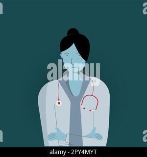 Médecin conception d'art plat en bleu caractère médical concept. Illustration vectorielle Illustration de Vecteur