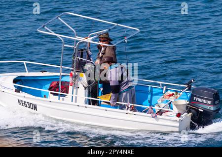 Un petit bateau sur Botany Bay à Sydney, en Australie. Banque D'Images