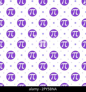 Pi Day Seamless Pattern Design avec constantes mathématiques ou Pie cuite dans le modèle dessin main dessin dessin dessin dessin à plat de dessin animé Banque D'Images
