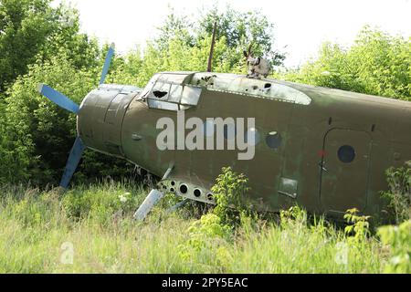 L'avion militaire de l'Union soviétique Antonov an-2 a été abandonné Banque D'Images