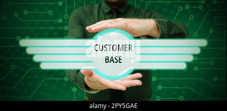 Affiche manuscrite base de clients. Concept d'entreprise encourager les clients à acheter votre marque Banque D'Images