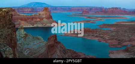 Alstrom point, Gunsight Butte et Padre Bay, Lake Powell, Utah, États-Unis Banque D'Images