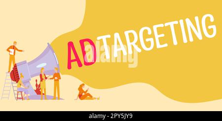Légende conceptuelle ciblage publicitaire. Les présentations d'entreprise ciblent les publics les plus réceptifs avec certains traits de caractère Banque D'Images
