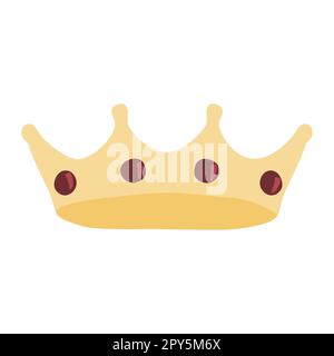 Couronne royale de style caricature avec pierres précieuses, symbole de la monarchie britannique, illustration vectorielle Illustration de Vecteur