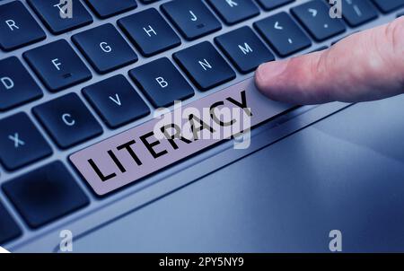 Inspiration montrant l'alphabétisation des signes. Concept signifie capacité à lire et à écrire des compétences ou des connaissances dans un domaine spécifique Banque D'Images