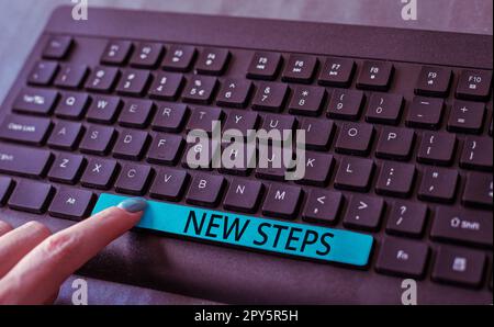 Affichage conceptuel étapes suivantes. Nombre d'idées commerciales du processus à réaliser après la planification actuelle Banque D'Images