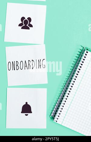 Légende du texte présentant Onboarding. Concept d'entreprise action processus d'intégration d'un nouvel employé dans une organisation Banque D'Images