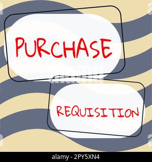 Légende de texte présentant la demande d'achat. Document d'approche commerciale utilisé dans le cadre du processus comptable Banque D'Images