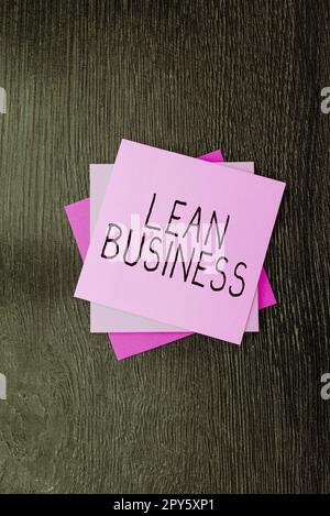 Légende présentant Lean Business. Internet concept amélioration de la minimisation des déchets sans sacrifier la productivité Banque D'Images