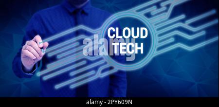 Affichage conceptuel Cloud Tech. Approche commerciale stockage et accès aux données et programmes sur Internet Banque D'Images
