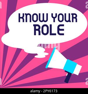 Affiche indiquant votre rôle. Idée d'affaires soyez libre d'une responsabilité dans un travail ou une situation Banque D'Images