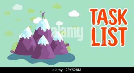 Liste des tâches d'écriture manuscrite. Groupe d'activités de rappel de planification du concept d'entreprise à effectuer Banque D'Images