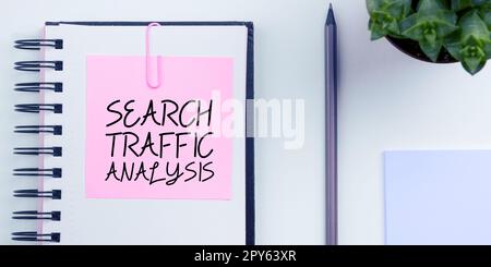 Affichage conceptuel recherche analyse du trafic. Service de présentation d'entreprise qui permet aux utilisateurs d'Internet de rechercher du contenu Banque D'Images