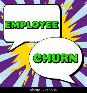 Texte d'écriture manuscrite roulement de l'employé. Le taux de changement des postes de travail existants est perdu et de nouveaux postes sont ajoutés Banque D'Images