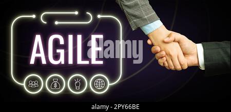Affichage conceptuel Agile. Concept Internet approche particulière de la gestion de projet qui est utilisée dans le logiciel Banque D'Images