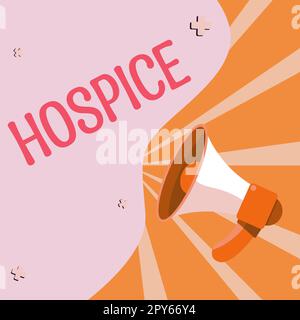 Écriture du texte affichant Hospice. L'approche commerciale se concentre sur la palliation de la douleur d'un patient en phase terminale Banque D'Images