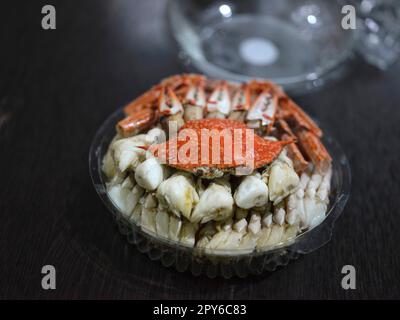 Viande de crabe cuite à la vapeur de crabe bleu Banque D'Images