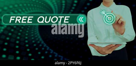 Texte montrant inspiration Free Quote. Business concept Une brève expression qui est usualy a le message impudant à transmettre Banque D'Images