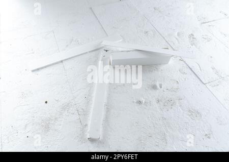 isolation des sols avec du polystyrène pour le chauffage au sol Banque D'Images