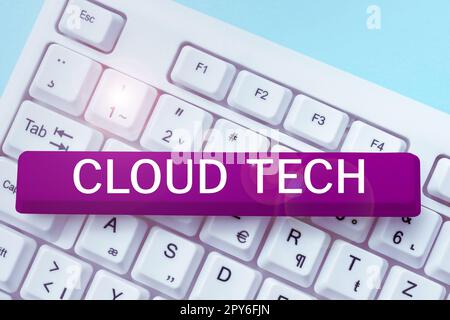 Texte montrant inspiration Cloud Tech. Approche commerciale stockage et accès aux données et programmes sur Internet Banque D'Images