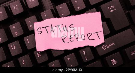 Rapport d'état des légendes conceptuelles. Mise à jour de l'approche commerciale Résumé des situations à partir d'un certain temps Banque D'Images