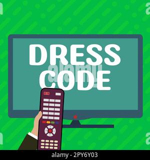 Code vestimentaire de légende conceptuelle. Business concept une façon acceptée de s'habiller pour une occasion ou un groupe particulier Banque D'Images