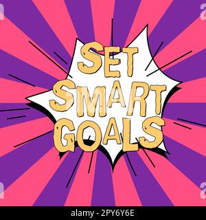 Affichage conceptuel définir des objectifs intelligents. Concept Internet établir des objectifs réalisables faire de bons plans d'affaires Banque D'Images