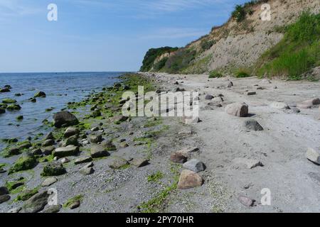 Plage naturelle sur la côte escarpée de grömitz, mer Baltique Banque D'Images