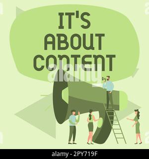 Texte d'écriture il s'agit de contenu. Mot pour le site Web crucial informations utiles engageant le public Banque D'Images