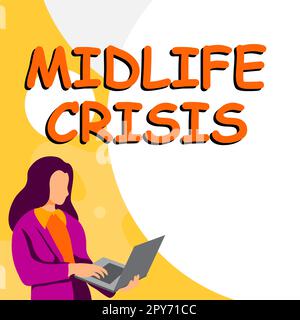 Texte d'écriture Midlife Crisis. Présentation de l'entreprise technique de développement logiciel décomposition d'une application Banque D'Images