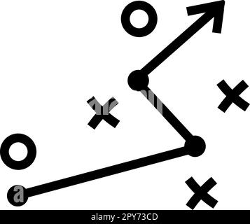 Icône linéaire de la flèche de direction comme concept de stratégie et tactique Illustration de Vecteur