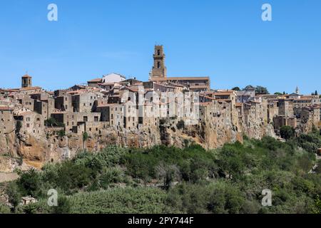 Pitigliano charmante ville médiévale en Toscane, Italie. Banque D'Images