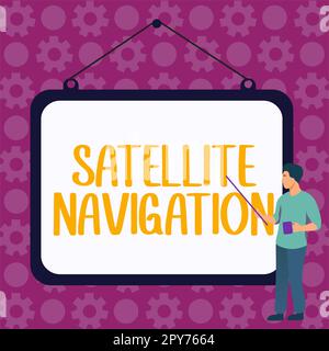 Inspiration montrant le panneau navigation par satellite. Système de présentation de l'entreprise offrant un positionnement géospatial autonome Banque D'Images