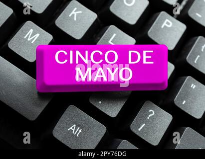 Texte montrant l'inspiration Cinco de Mayo. Business idée fête Mexico-américaine sur 5 mai Banque D'Images