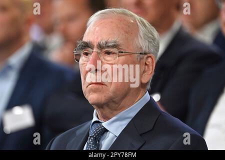 Gmund, Allemagne. 03rd mai 2023. Theo WAIGEL (politicien CSU), image unique, motif unique coupé, portrait, portrait, portrait. Sommet Ludwig Erhard 2023 à Gut Kaltenbrunn am Tegernsee sur 3 mai 2023 ? Credit: dpa/Alay Live News Banque D'Images