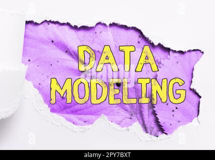 Affichage conceptuel modélisation des données. Mot pour le processus de transfert de données entre les systèmes de stockage de données Banque D'Images