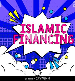 Légende conceptuelle financement islamique. Mot écrit sur l'activité et l'investissement bancaires qui est conforme à la charia Banque D'Images