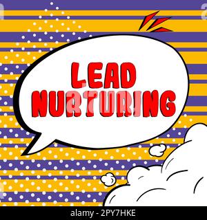 Légende de texte présentant le lead nuring. Méthode de concept d'entreprise pour établir une relation avec des clients potentiels Banque D'Images