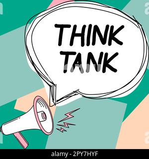 Texte d'écriture Think Tank. Approche commerciale penser à des solutions innovantes et précieuses idées réussies Banque D'Images