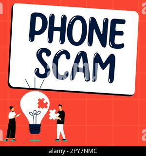 Affiche indiquant Phone Scam. Approche commerciale recevoir des appels indésirables pour promouvoir des produits ou des services télévente Banque D'Images