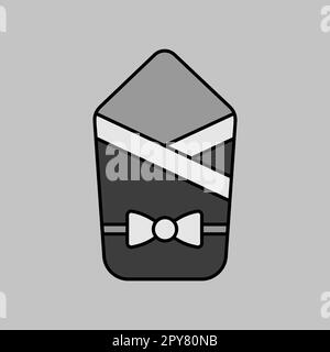 Icône en niveaux de gris vecteur de sac de couchage pour bébé. Enveloppe pour nouveau-né. Symbole graphique pour les enfants et les nouveau-nés site Web et applications design, logo, application, interface utilisateur Illustration de Vecteur