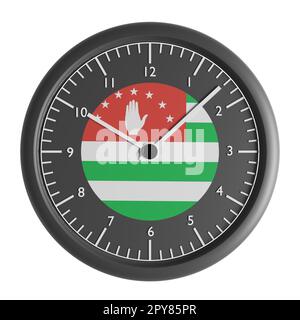 Signes et symboles. Elément de conception. 3D illustration. Horloge murale avec le drapeau de la République d'Abkhazie Banque D'Images