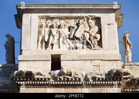 Italie, Rome, arche de Constantin, bas relief Banque D'Images