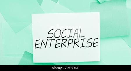 Affichage conceptuel entreprise sociale. Mot écrit sur l'entreprise qui fait de l'argent d'une manière socialement responsable Banque D'Images