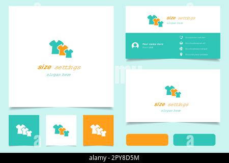 Logo de réglage de la taille avec texte modifiable. Modèle de livre de marque et de carte de visite. Illustration de Vecteur
