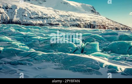 Vague de glace de l'ancien glacier photo paysage Banque D'Images