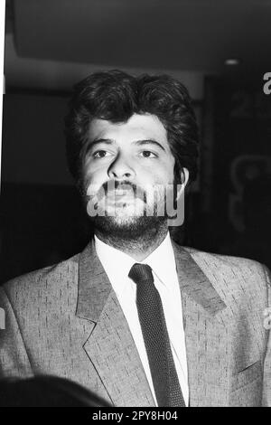 Vieux millésime indien 1980s noir et blanc bollywood cinéma hindi film acteur, Inde, Anil Kapoor, acteur indien, Inde Banque D'Images